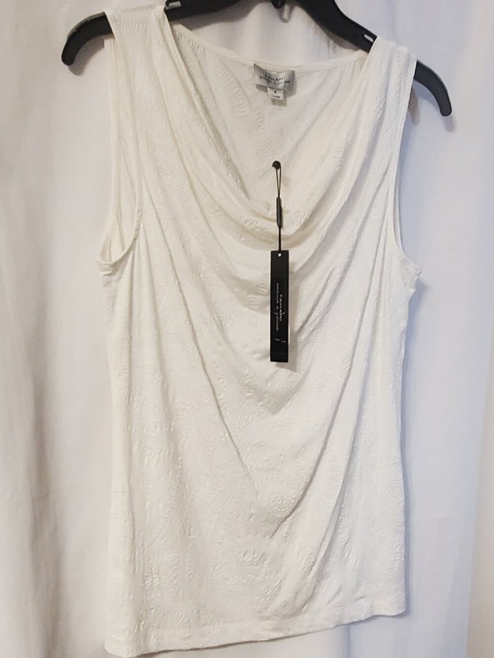 Tahari Drape Neck Sleeveless Work Shell Size: S Brand New With Tags